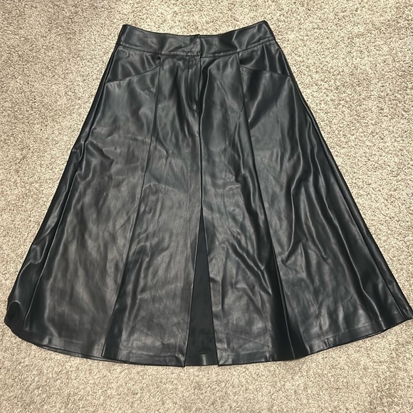 Faux Leather A-Line Skirt - Picture 1 of 3